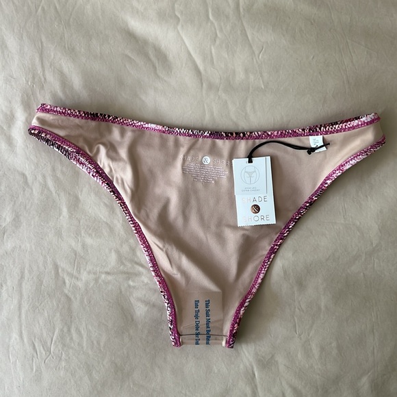 Shade Shore High Leg Extra Cheeky Bikini Bottom Pink Snake Swinsuit Womens S 4 6 - Picture 17 of 17